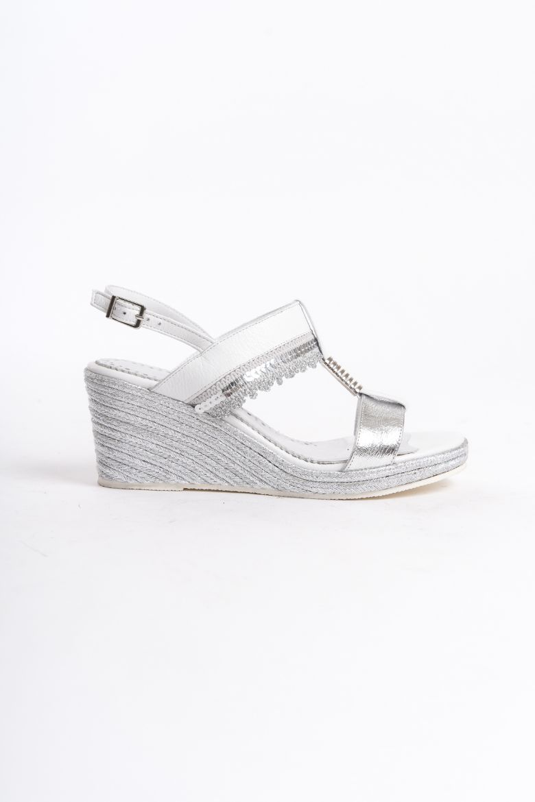 Hakiki Deri Topuklu Gelinlik 33-34-35-41-42-43-44 -45 Numara Sandalet beyaz multi resmi