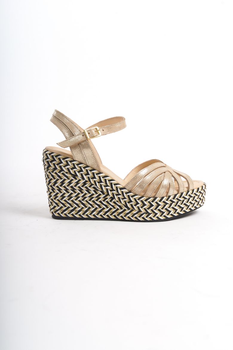 Hakiki Deri  Kadın  Sandalet 33-34-35-41-42-43-44-45 altın resmi