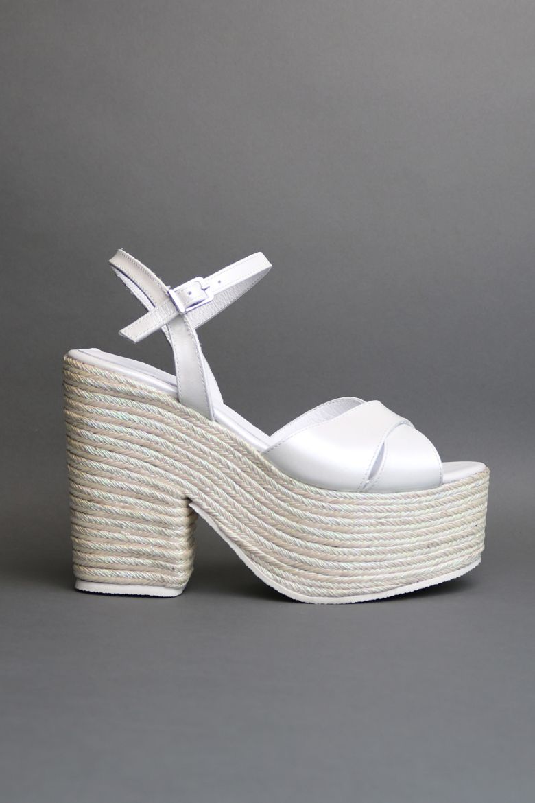 Hakiki Deri Topuklu Gelinlik 33-34-35-41-42-43-44 -45 Numara Sandalet Beyaz sedefli resmi