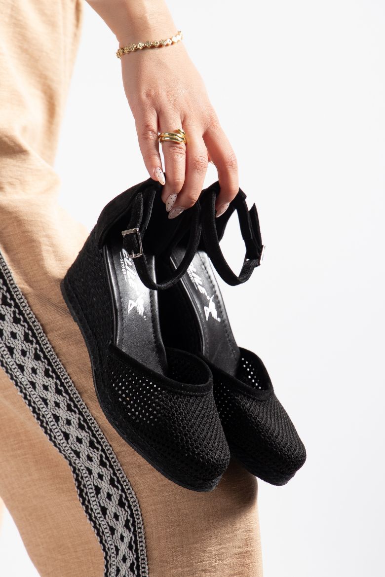 Triko Espadril Kadın Sandalet Siyah resmi
