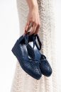Hakiki Deri Espadril 33-34- 42-43-44-45 Numara Kadın Sandalet Mavi