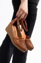 Hakiki Deri Espadril 33-34- 42-43-44-45 Numara Kadın Sandalet taba