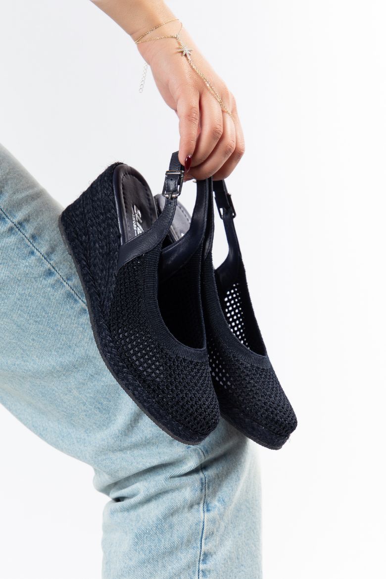 Triko Espadril 33-34 'ten 42-43-44-45 'e Kadar Kadın Sandalet Lacivert resmi